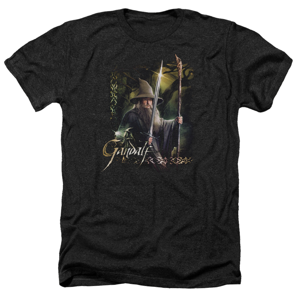 Hobbit Movie Trilogy, The Sword And Staff - Men's Heather T-Shirt Men's Heather T-Shirt The Hobbit   