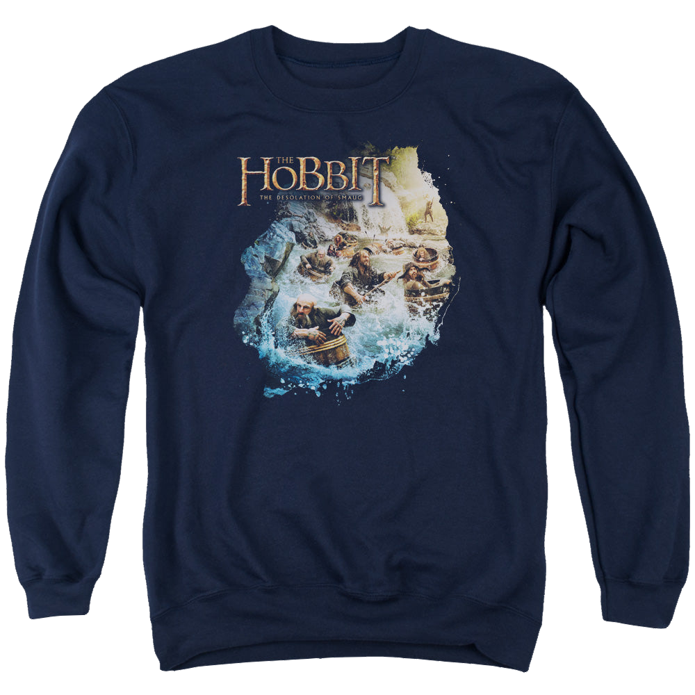 Hobbit Movie Trilogy, The Barreling Down - Men's Crewneck Sweatshirt Men's Crewneck Sweatshirt The Hobbit   
