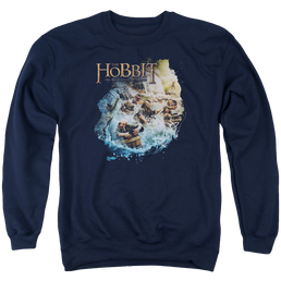Hobbit Movie Trilogy, The Barreling Down - Men's Crewneck Sweatshirt Men's Crewneck Sweatshirt The Hobbit   