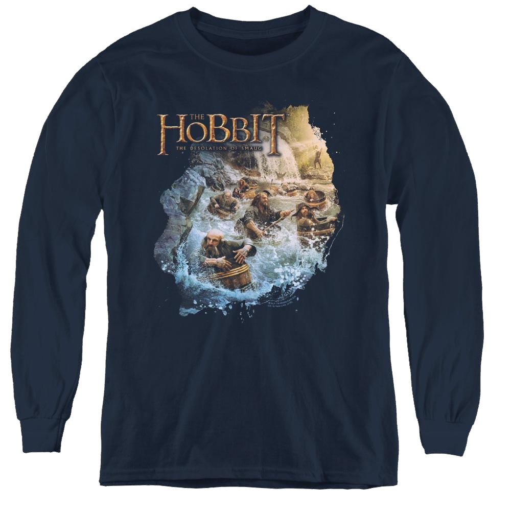 Hobbit Movie Trilogy, The Barreling Down - Youth Long Sleeve T-Shirt Youth Long Sleeve T-Shirt The Hobbit   