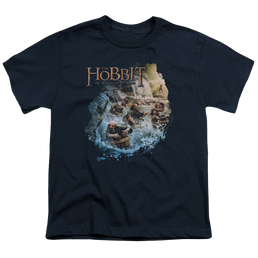 Hobbit Movie Trilogy, The Barreling Down - Youth T-Shirt Youth T-Shirt (Ages 8-12) The Hobbit   