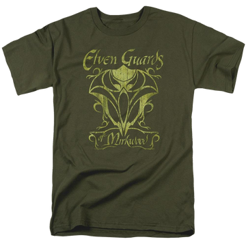 Military green men's regular fit t-shirt with The Hobbit Guards Of Mirkwood graphic