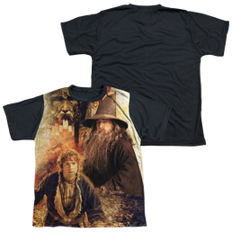 Hobbit Movie Trilogy, The Bilbo And Gandalf - Youth Black Back T-Shirt Youth Black Back T-Shirt (Ages 8-12) The Hobbit   