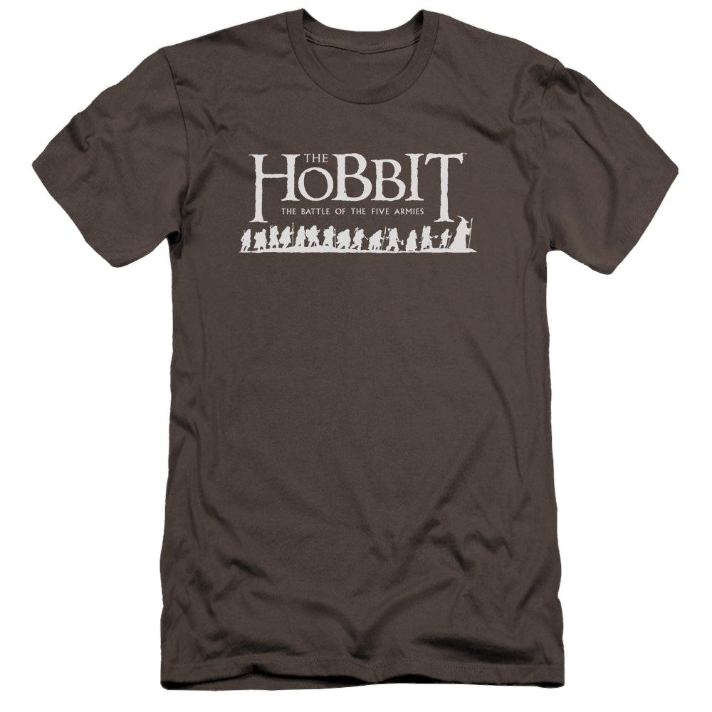 Hobbit Movie Trilogy, The Walking Logo - Men's Premium Slim Fit T-Shirt Men's Premium Slim Fit T-Shirt The Hobbit   