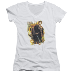 Hobbit Movie Trilogy, The Bilbo - Juniors V-Neck T-Shirt Juniors V-Neck T-Shirt The Hobbit   