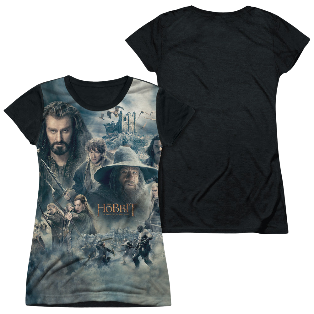 Hobbit Movie Trilogy, The Epic Poster - Juniors Black Back T-Shirt Juniors Black Back T-Shirt The Hobbit   