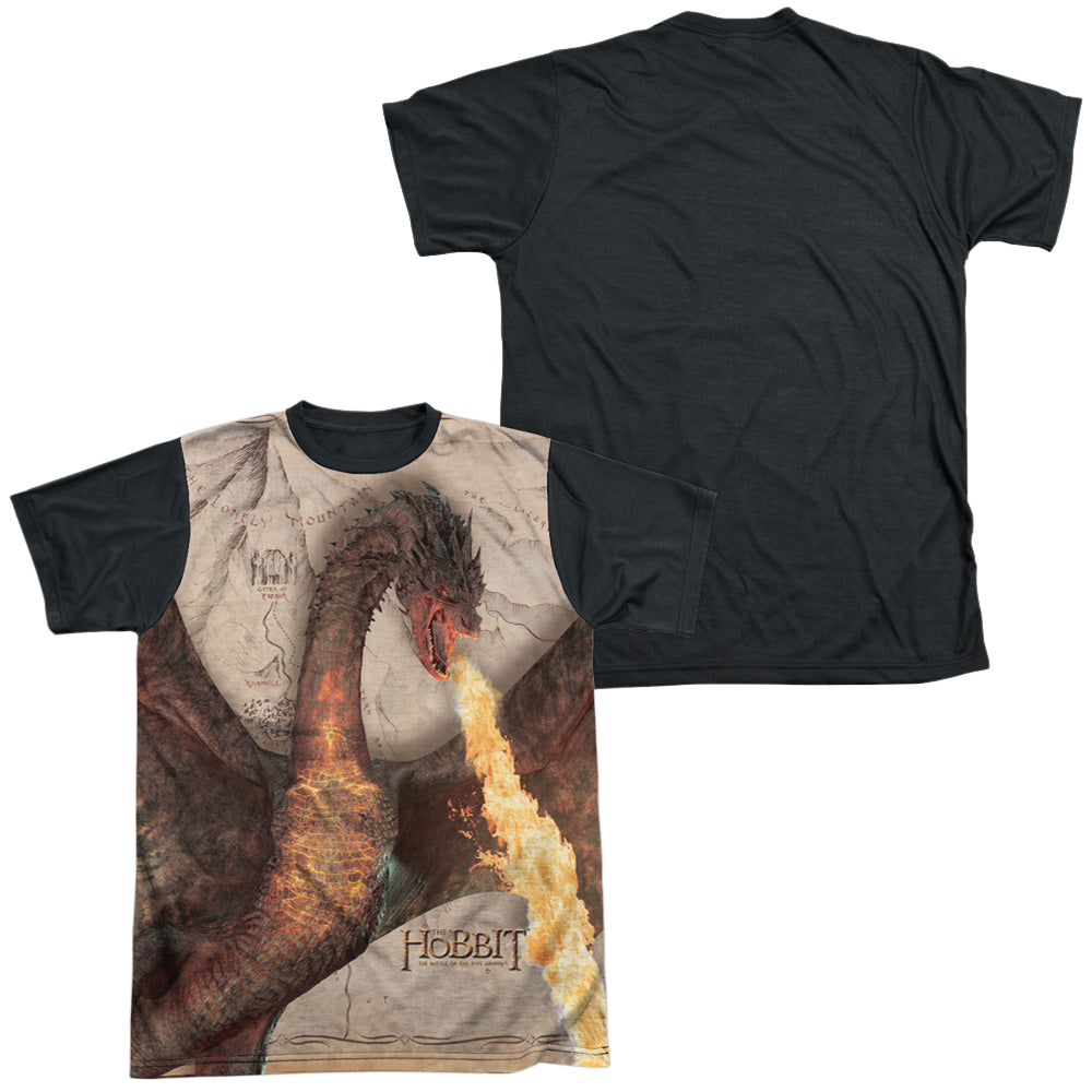 Hobbit Movie Trilogy, The Smaug Attack - Men's Black Back T-Shirt Men's Black Back T-Shirt The Hobbit   