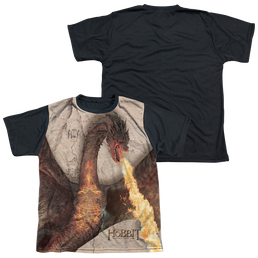 Hobbit Movie Trilogy, The Smaug Attack - Youth Black Back T-Shirt Youth Black Back T-Shirt (Ages 8-12) The Hobbit   