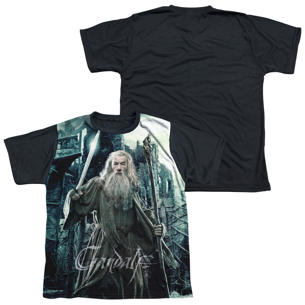 Hobbit Movie Trilogy, The Wizard - Youth Black Back T-Shirt Youth Black Back T-Shirt (Ages 8-12) The Hobbit   