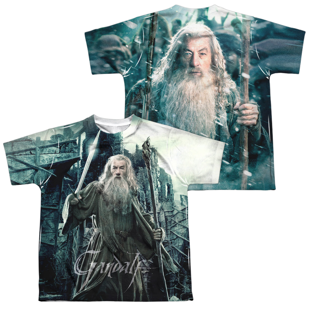 Hobbit Movie Trilogy, The Wizard (Front/Back) - Youth All-Over Print T-Shirt Youth All-Over Print T-Shirt (Ages 8-12) The Hobbit   