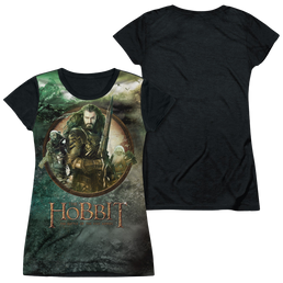 Hobbit Movie Trilogy, The Dwarves Vs Azog - Juniors Black Back T-Shirt Juniors Black Back T-Shirt The Hobbit   