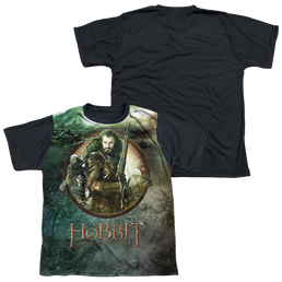 Hobbit Movie Trilogy, The Dwarves Vs Azog - Youth Black Back T-Shirt Youth Black Back T-Shirt (Ages 8-12) The Hobbit   