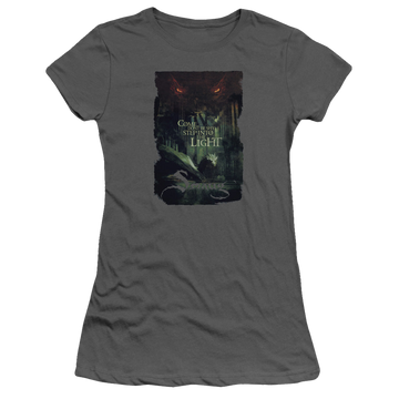 Charcoal juniors t-shirt with The Hobbit Taunt graphic
