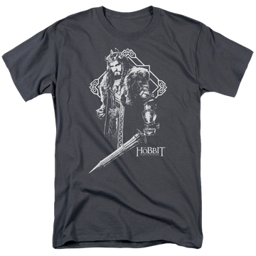Charcoal men's regular fit t-shirt with The Hobbit King Thorin graphic