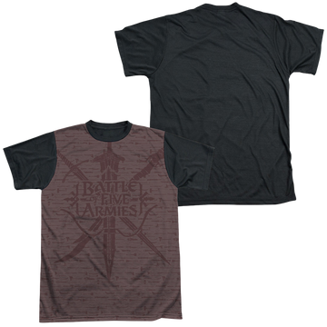 The Hobbit Weapons men's black back t-shirt