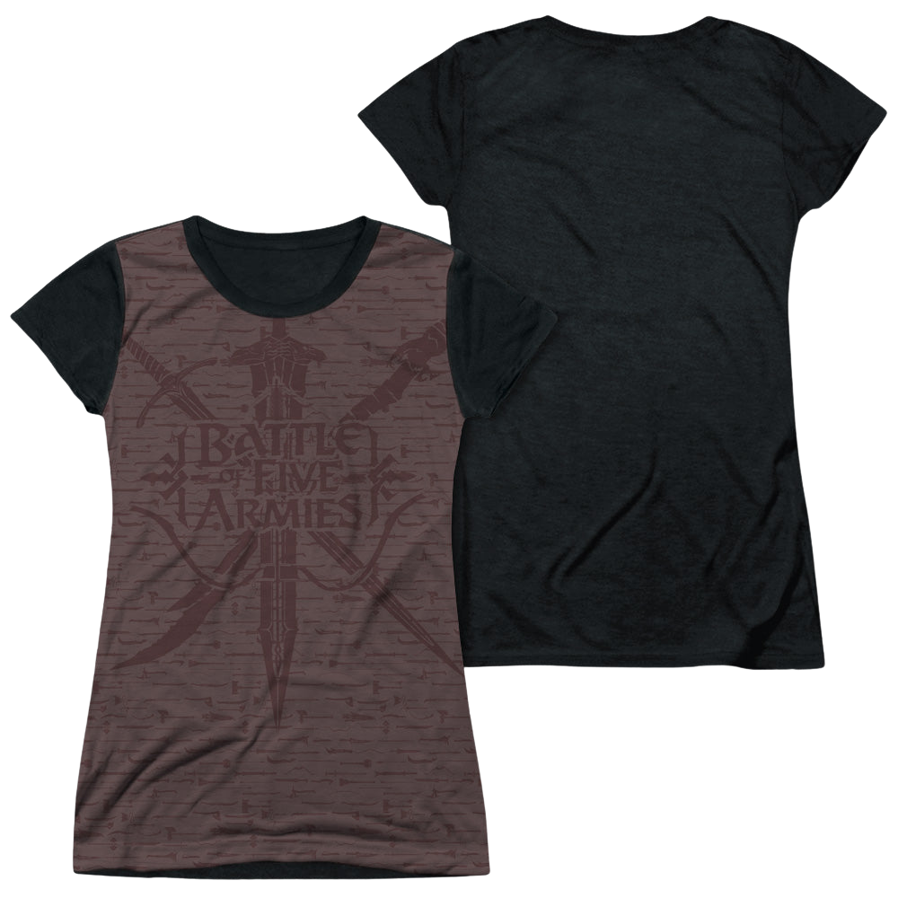 Hobbit Movie Trilogy, The Weapons - Juniors Black Back T-Shirt Juniors Black Back T-Shirt The Hobbit   