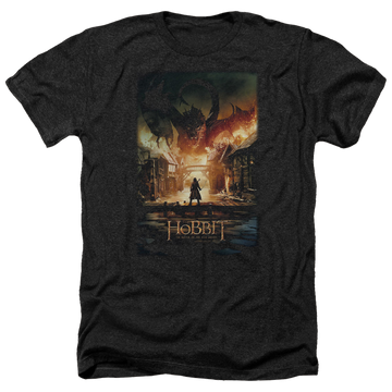 Charcoal men's heather t-shirt with The Hobbit Smaug Poster graphic