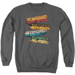 Harry Potter Burnt Banners Men's Crewneck Sweatshirt Men's Crewneck Sweatshirt Harry Potter   