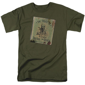 Military green men's regular fit t-shirt with Harry Potter Beedle The Bard graphic