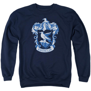 Navy men's crewneck sweatshirt with Harry Potter Ravenclaw Crest graphic