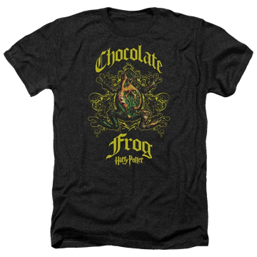 Charcoal men's heather t-shirt with Harry Potter Chocolate Frog graphic
