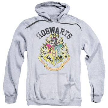 Athletic heather pullover hoodie with Harry Potter Hogwarts Crest graphic