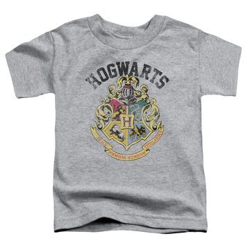 Athletic heather toddler t-shirt with Harry Potter Hogwarts Crest graphic