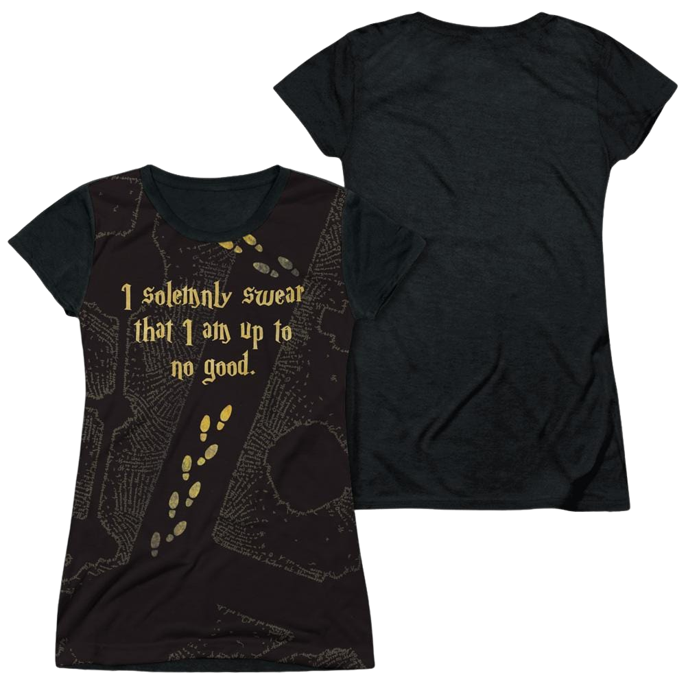 Harry Potter Marauders Map Juniors Black Back T-Shirt Juniors Black Back T-Shirt Harry Potter   