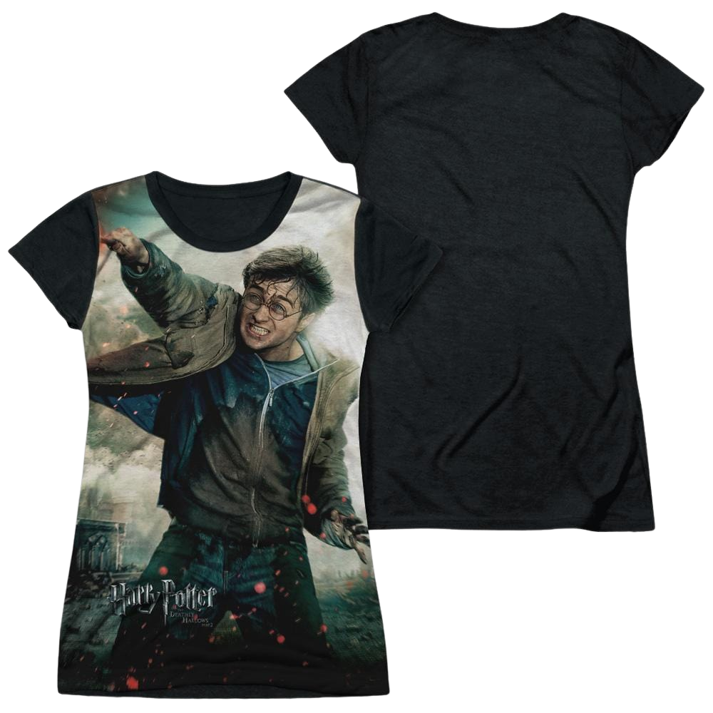 Harry Potter Harry Vs Voldemort Juniors Black Back T-Shirt Juniors Black Back T-Shirt Harry Potter   