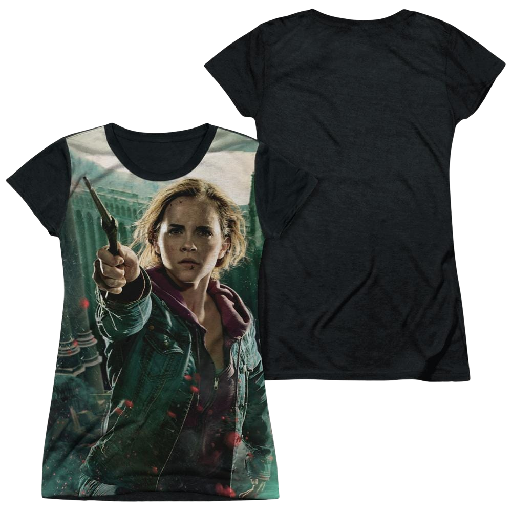 Harry Potter Hermione Final Battle Juniors Black Back T-Shirt Juniors Black Back T-Shirt Harry Potter   