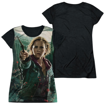 Harry Potter Hermione Final Battle Juniors Black Back T-Shirt Juniors Black Back T-Shirt Harry Potter   