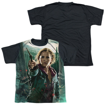 Harry Potter Hermione Final Battle youth black back t-shirt for ages 8 to 12