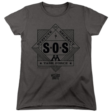 Charcoal women's t-shirt with Harry Potter Sos Task Force graphic