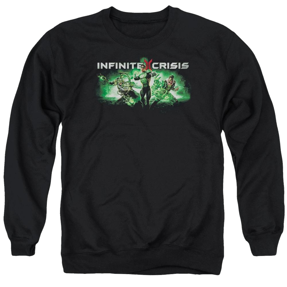 Infinite Crisis Ic Green Men's Crewneck Sweatshirt Men's Crewneck Sweatshirt Infinite Crisis   