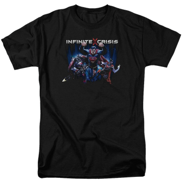 Black men's regular fit t-shirt with Infinite Crisis Ic Super graphic