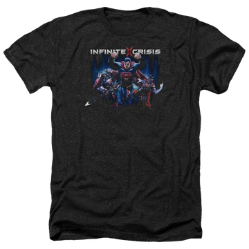 Charcoal men's heather t-shirt with Infinite Crisis Ic Super graphic