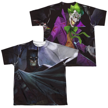 Infinite Crisis Batman Vs Joker (F/B) youth all-over print t-shirt for ages 8 to 12