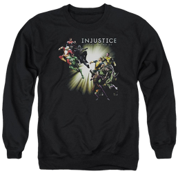 Injustice Gods Among Us Good Vs Evil Men's Crewneck Sweatshirt Men's Crewneck Sweatshirt Injustice Gods Among Us   