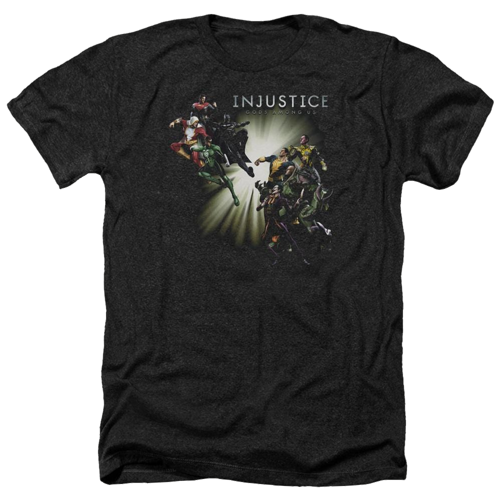 Injustice Gods Among Us Good Vs Evils Men's Heather T-Shirt Men's Heather T-Shirt Injustice Gods Among Us   