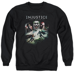 Injustice Gods Among Us Key Art Men's Crewneck Sweatshirt Men's Crewneck Sweatshirt Injustice Gods Among Us   