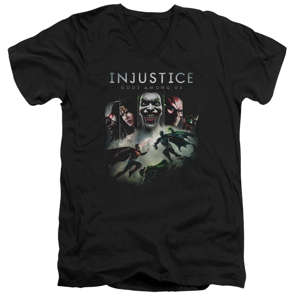 Injustice Gods Among Us Key Art Men's V-Neck T-Shirt Men's V-Neck T-Shirt Injustice Gods Among Us   