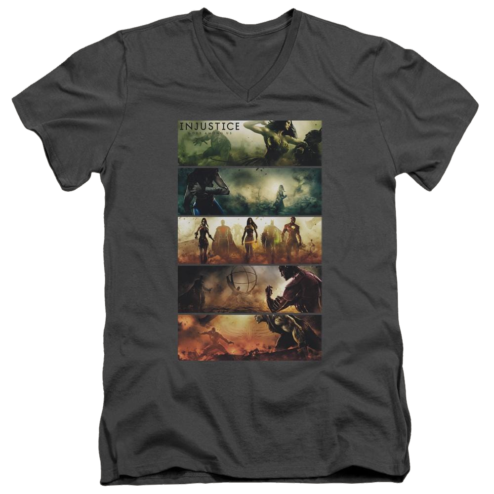 Injustice Gods Among Us Panels Men's V-Neck T-Shirt Men's V-Neck T-Shirt Injustice Gods Among Us   