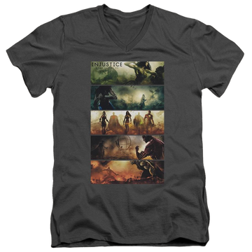 Injustice Gods Among Us Panels Men's V-Neck T-Shirt Men's V-Neck T-Shirt Injustice Gods Among Us   