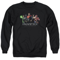 Injustice Gods Among Us Injustice League Men's Crewneck Sweatshirt Men's Crewneck Sweatshirt Injustice Gods Among Us   