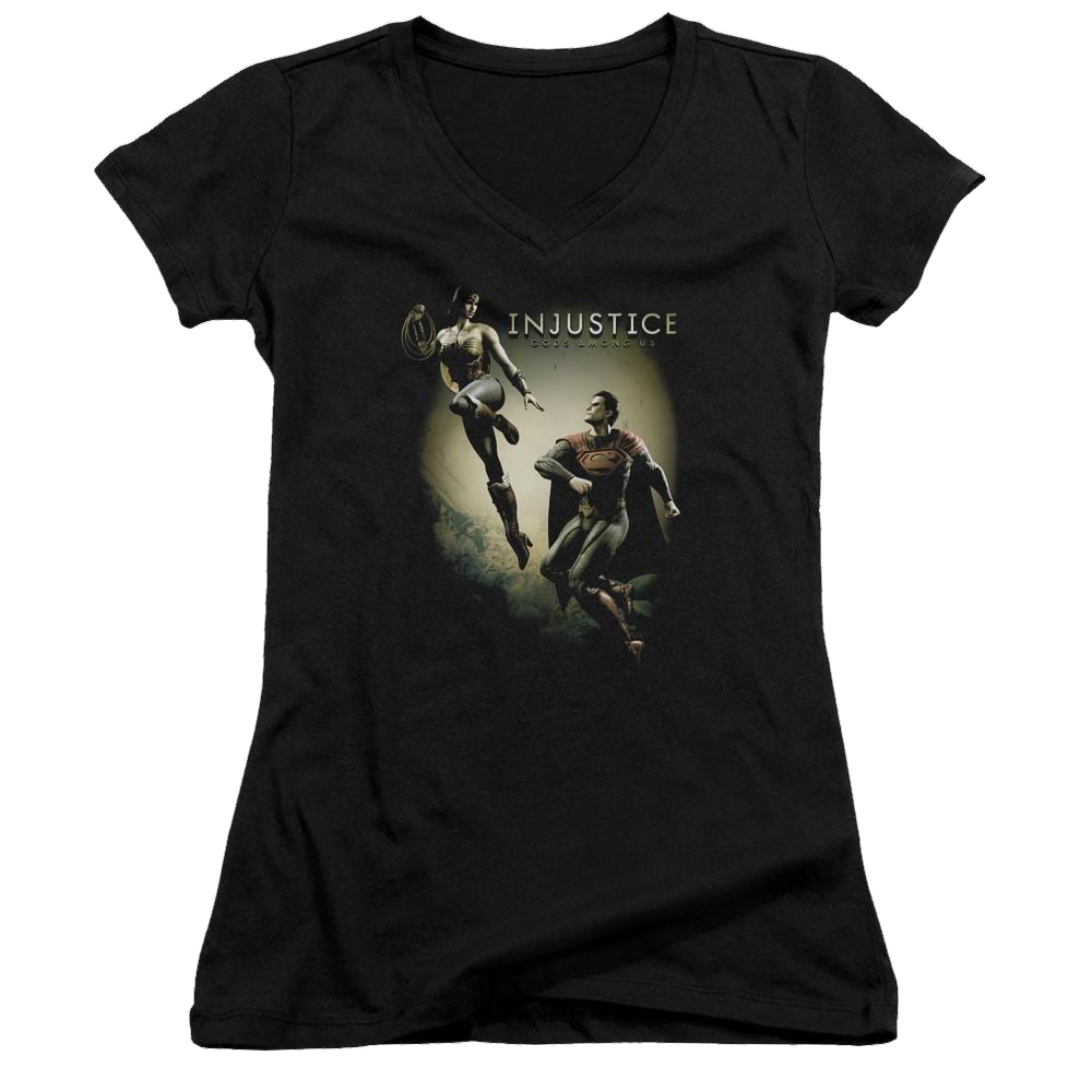 Injustice Gods Among Us Battle Of The Gods Juniors V-Neck T-Shirt Juniors V-Neck T-Shirt Injustice Gods Among Us   