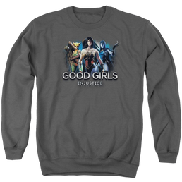 Injustice Gods Among Us Good Girls Men's Crewneck Sweatshirt Men's Crewneck Sweatshirt Justice League   