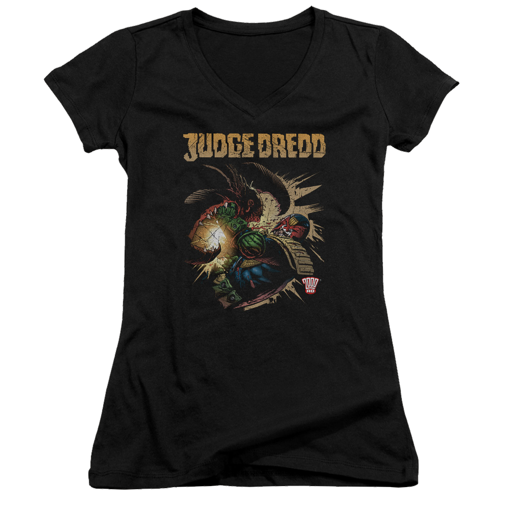 Judge Dredd Blast Away Juniors V-Neck T-Shirt Juniors V-Neck T-Shirt Judge Dredd   