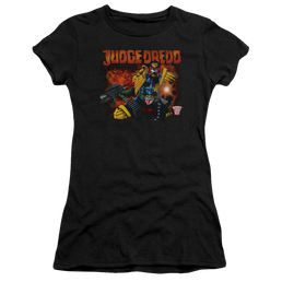 Judge Dredd Through Fire Juniors T-Shirt Juniors T-Shirt Judge Dredd   