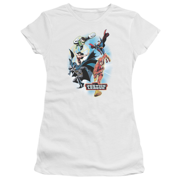White juniors t-shirt with The Flash At Your Service graphic