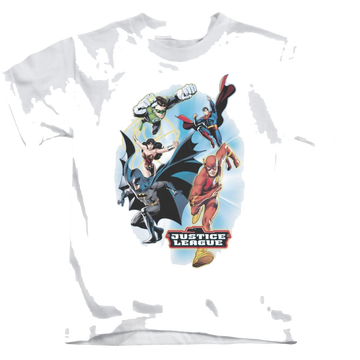White kid's t-shirt for ages 4 to 7 with The Flash At Your Service graphic